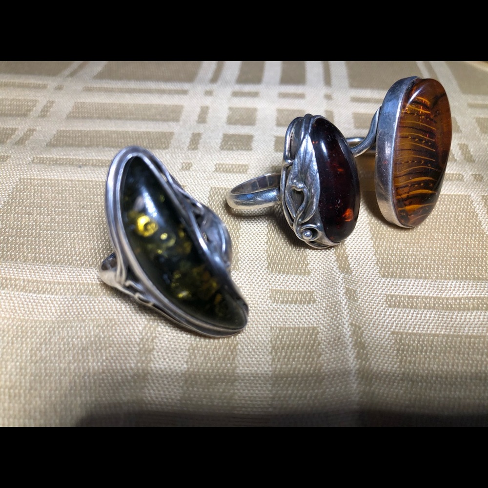 Amber Rings 3 of them